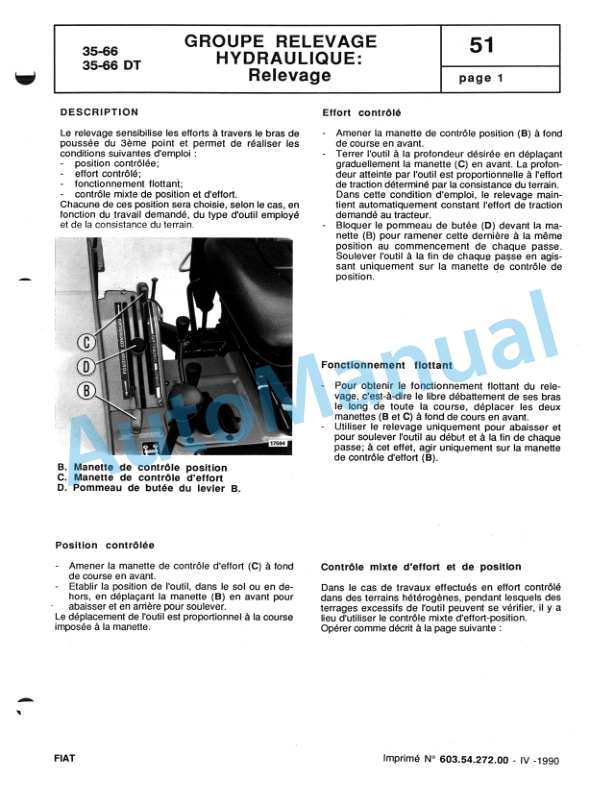 Fiatagri 35-66, 35-66DT Tractor Workshop Manual 06910100-5