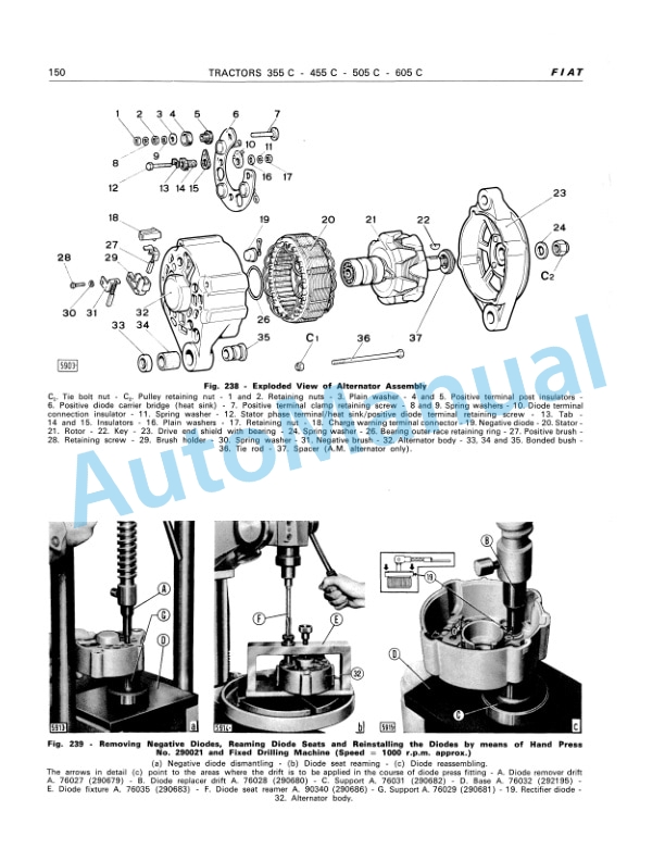 Fiatagri 355C, 455C, 505C, 605C Tractor Workshop Manual 06910045 - Image 5