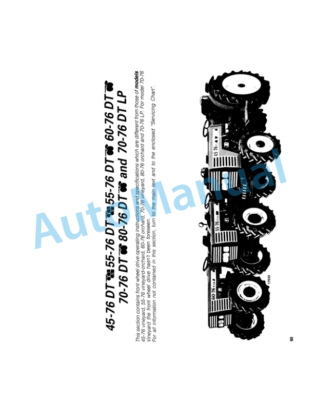 Fiatagri 45-76, 55-76, 60-76, 70-76, 70-76LP, 80-76 Tractor Operation and Maintenance Manual 06910166-5