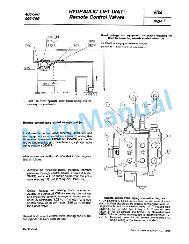 Alternative view of Fiatagri 466, 566, 666, 7666, 55-66, 60-66, 70-66, 80-66 Workshop Manual 6035422801