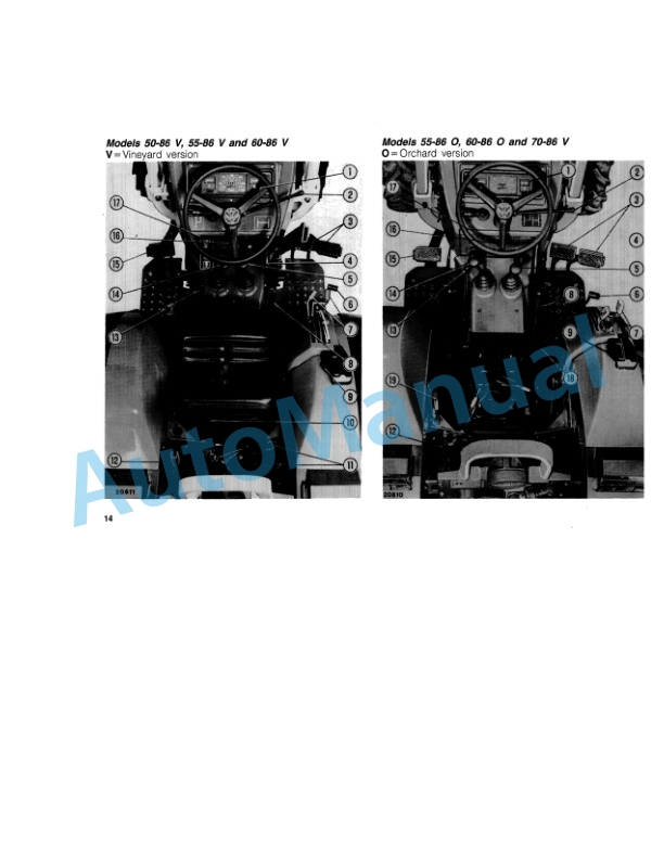 Alternative view of Fiatagri 50-86, 55-86, 60-86, 70-86 Tractor Operation and Maintenance Manual 06910285