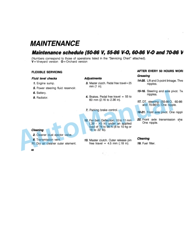 Fiatagri 50-86, 55-86, 60-86, 70-86 Tractor Operation and Maintenance Manual 06910285 4 Fiatagri 50-86, 55-86, 60-86, 70-86 Tractor Operation and Maintenance Manual 06910285 - Image 4