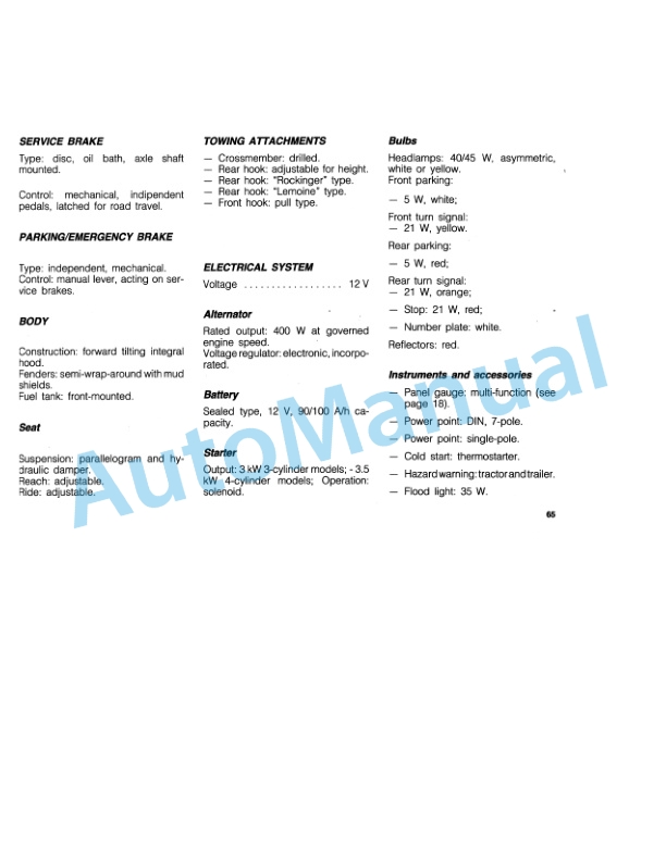 Fiatagri 50-86, 55-86, 60-86, 70-86 Tractor Operation and Maintenance Manual 06910285 5 Fiatagri 50-86, 55-86, 60-86, 70-86 Tractor Operation and Maintenance Manual 06910285 - Image 5