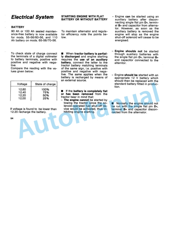 Fiatagri 55-56, 60-56, 65-56, 70-56 Tractor Operation and Maintenance Manual 06910153 4 Fiatagri 55-56, 60-56, 65-56, 70-56 Tractor Operation and Maintenance Manual 06910153 - Image 4