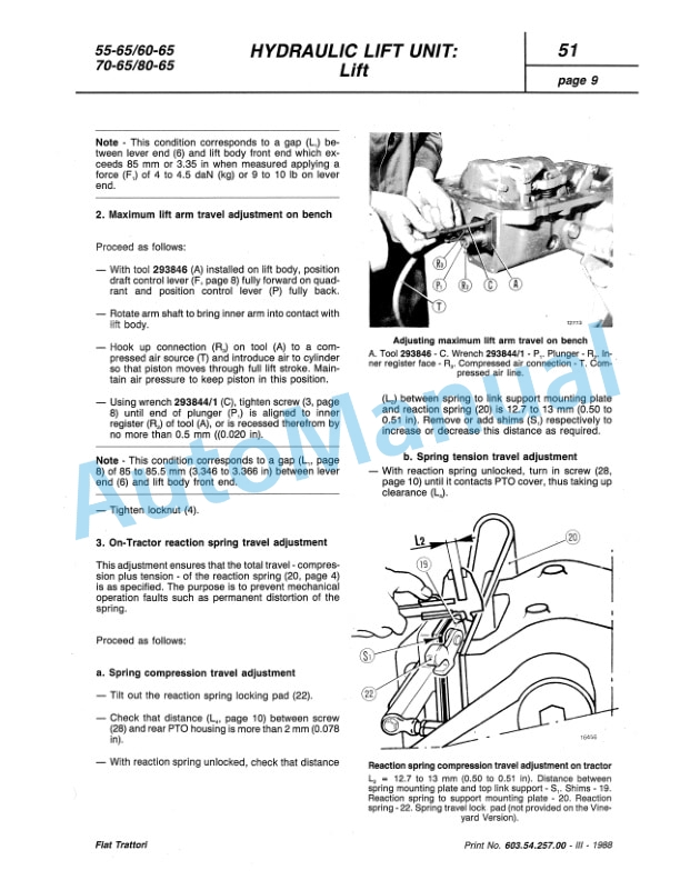 Fiatagri 55-65, 60-65, 70-65, 80-65 Tractor Workshop Manual 06910093 4 Fiatagri 55-65, 60-65, 70-65, 80-65 Tractor Workshop Manual 06910093 - Image 4