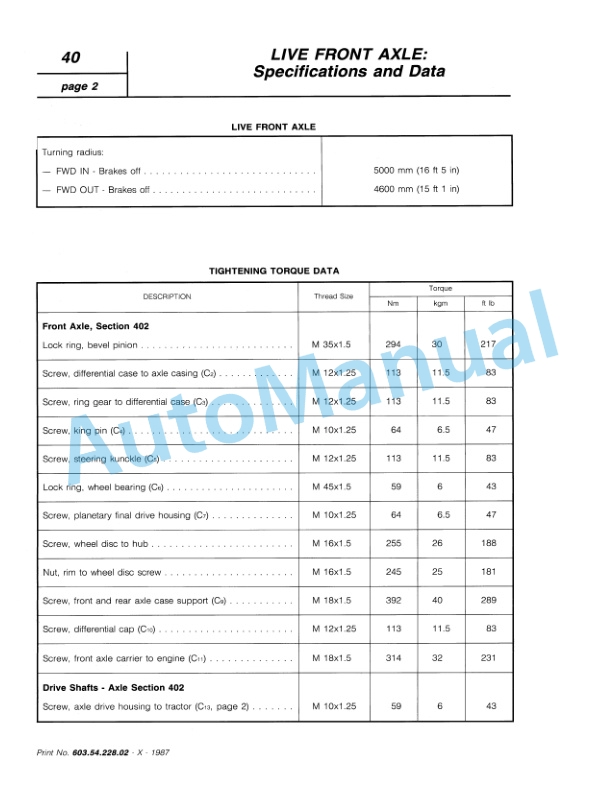 Fiatagri 55-66, 55-66DT, 60-66, 60-66DT, 65-66, 65-66DT, 70-66, 70-66DT, 80-66, 80-66DT Tractor Workshop Manual 06910069 - Image 3