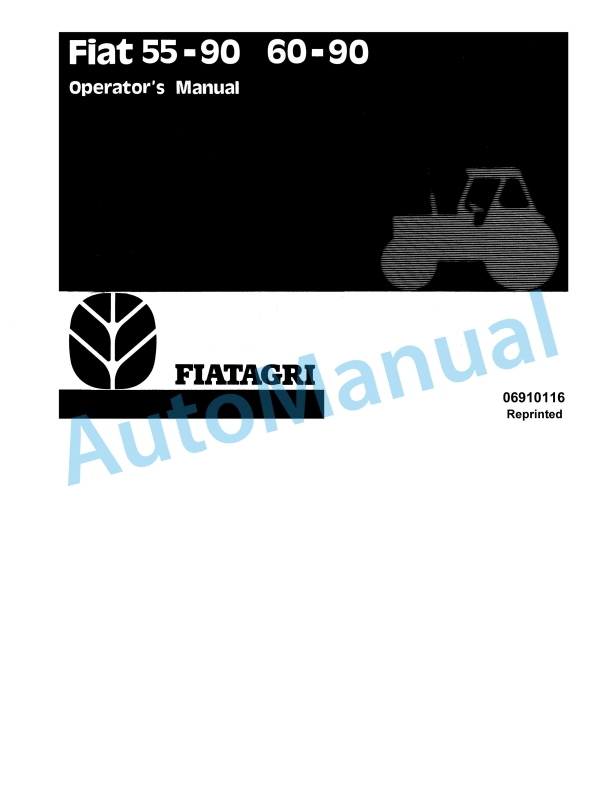 Fiatagri 55-90, 60-90 Tractor Operation and Maintenance Manual 06910116