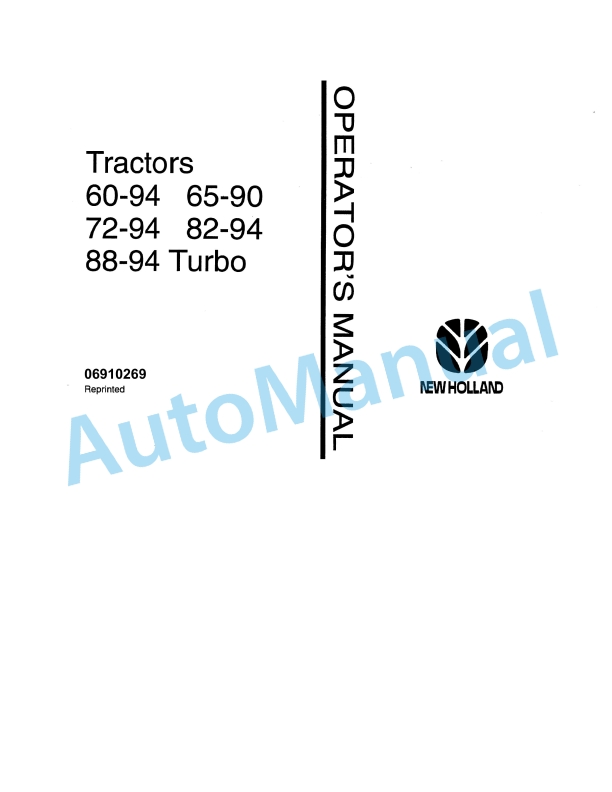 Fiatagri 60-94, 65-90, 72-94, 82-94, 88-94 Turbo Operation and Maintenance Manual 06910269