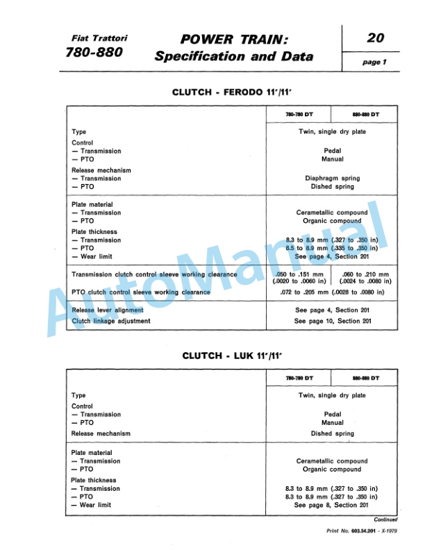 Fiatagri 780, 780DT, 880, 880DT Tractor Workshop Manual 06910052 2 Fiatagri 780, 780DT, 880, 880DT Tractor Workshop Manual 06910052 - Image 2