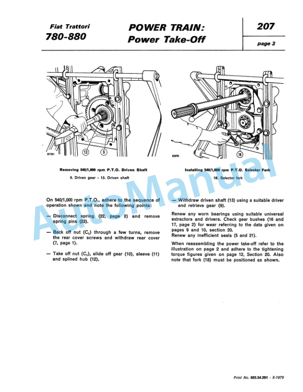 Fiatagri 780, 780DT, 880, 880DT Tractor Workshop Manual 06910052 3 Fiatagri 780, 780DT, 880, 880DT Tractor Workshop Manual 06910052 - Image 3