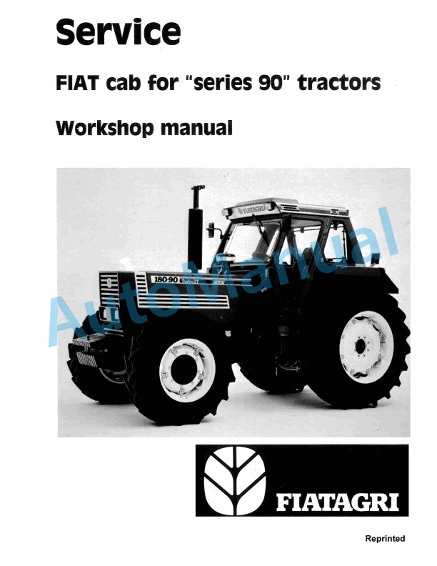 Fiatagri 90 Series Wheel Tractor Workshop Manual 06910085