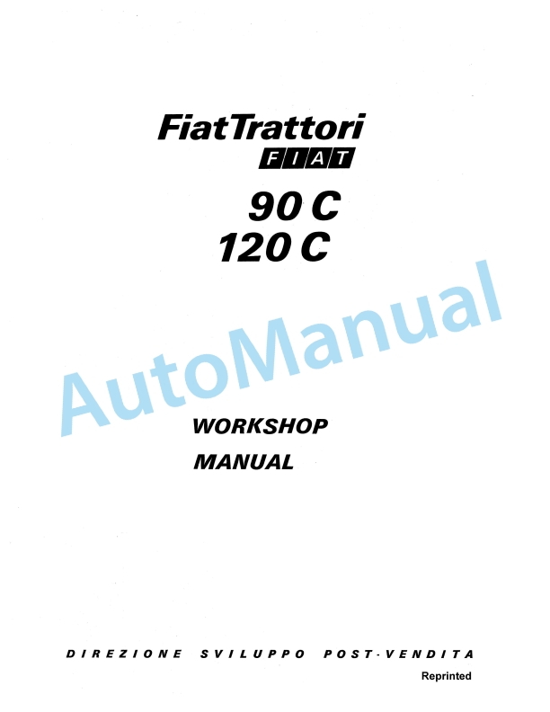 Fiatagri 90C, 120C Tractor Workshop Manual 06910276