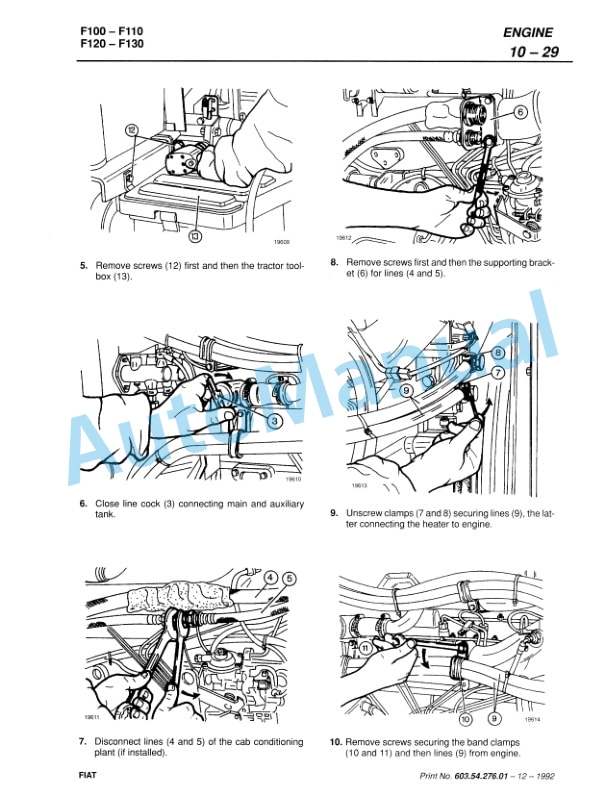 Fiatagri F100, F110, F120, F130 Turbo Tractor Workshop Manual 06910102 2 Fiatagri F100, F110, F120, F130 Turbo Tractor Workshop Manual 06910102-2