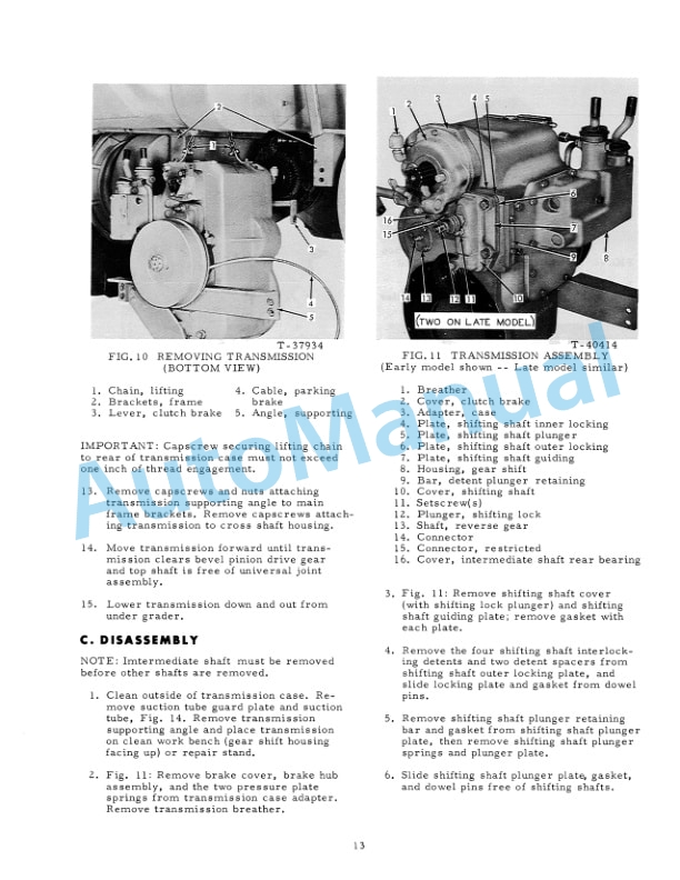 Fiatallis 100C, 100B, M100, M70 Motor Grader Service Manual 70693862-3