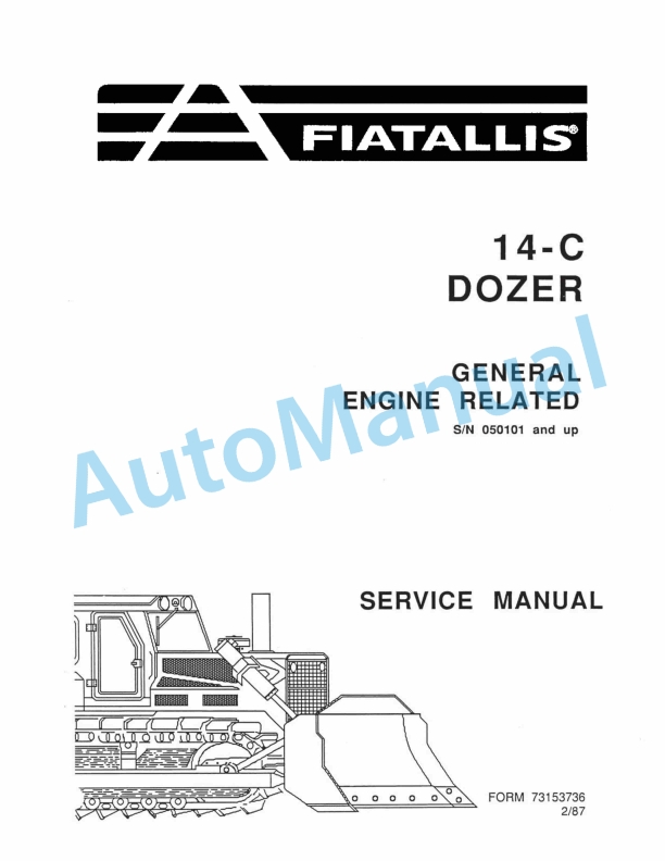 Fiatallis 14C Dozer Service Manual 73153736