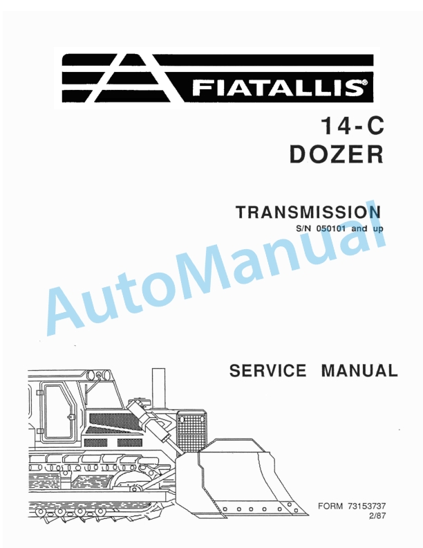 Fiatallis 14C Dozer Service Manual 73153737
