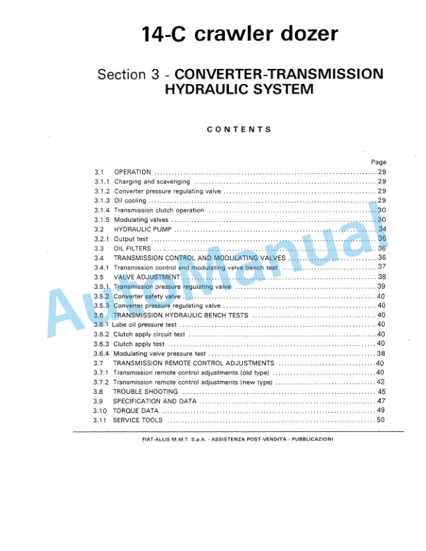 Fiatallis 14C Dozer Service Manual 73153737-4