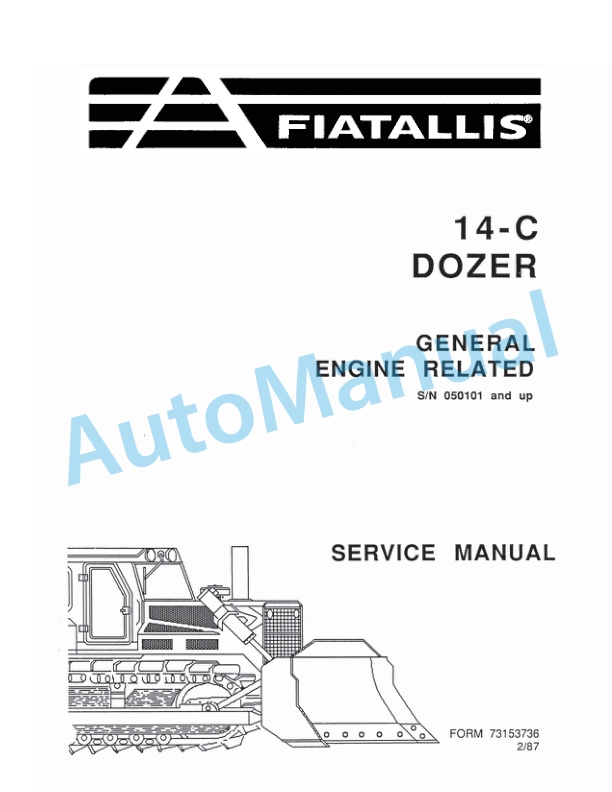 Alternative view of Fiatallis 14C Dozer With 8205 Service Manual 73158154