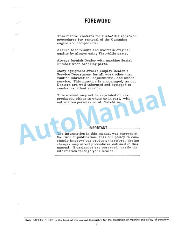 Alternative view of Fiatallis 161 Elevating Tractor Scraper Service Manual 73114992