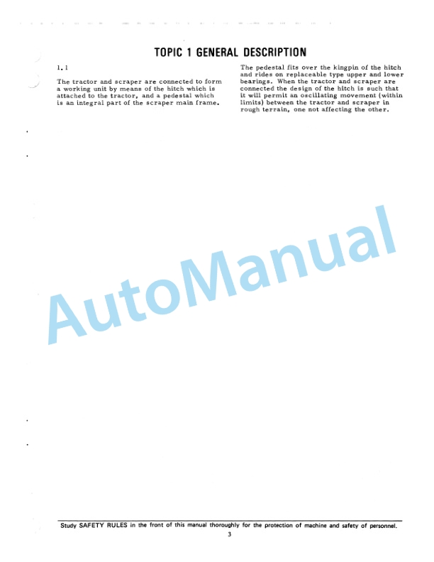 Fiatallis 161 Elevating Tractor Scraper Service Manual 73117274-4