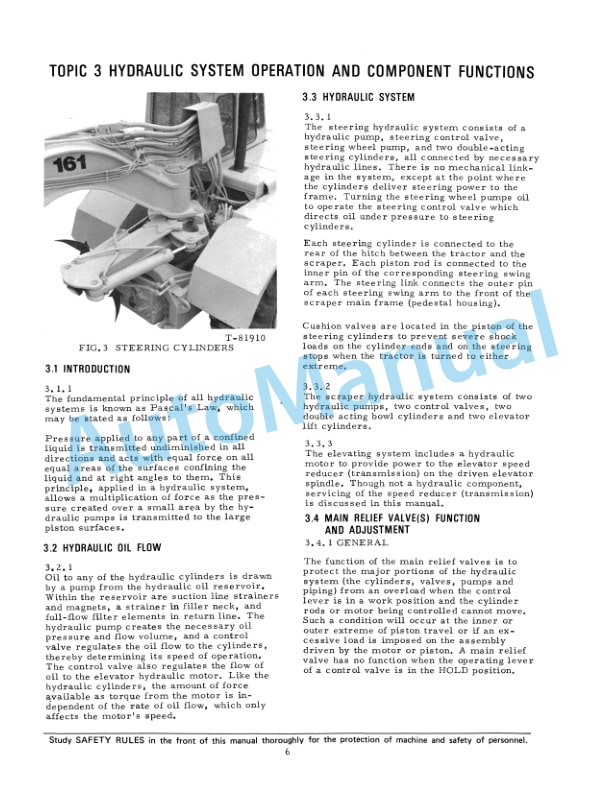 Alternative view of Fiatallis 161 Elevating Tractor Scraper Service Manual 73121211
