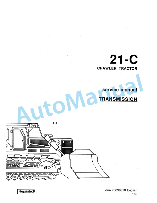 Fiatallis 21C Crawler Tractor Service Manual 70699320