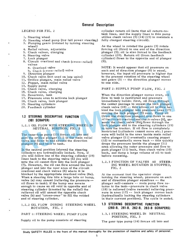 Fiatallis 260B, 261B, 262B, 263B, 161 Tractor Scraper Service Manual 73117273-3
