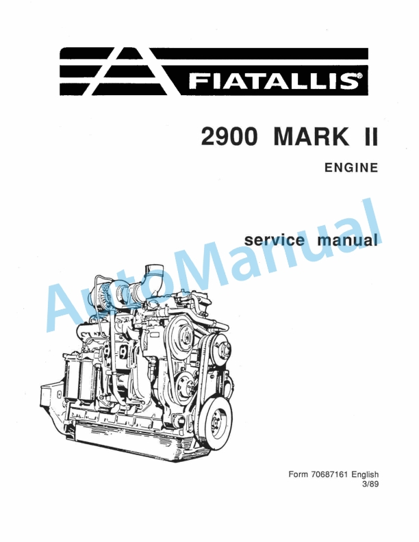 Fiatallis 2900 Mark II Engine Service Manual 70687161