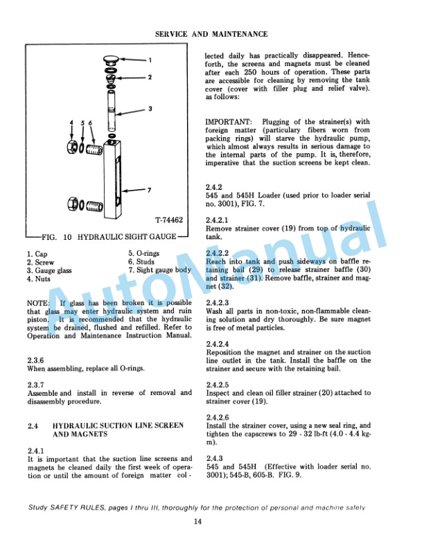 Alternative view of Fiatallis 545, 545H, 545B, 605B, 645, 645B Wheel Loader Service Manual 73068993