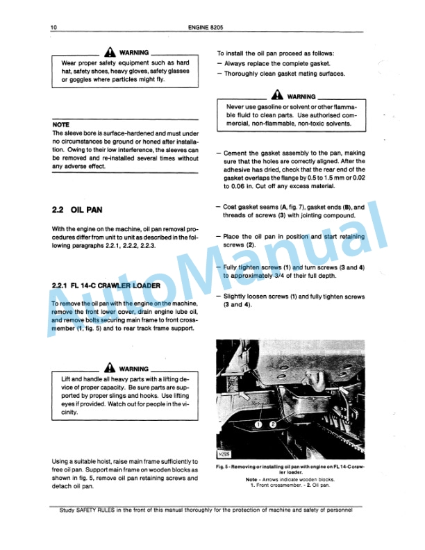 Alternative view of Fiatallis 8205 Engine Service Manual 60406243