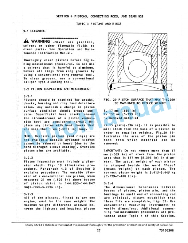 Alternative view of Fiatallis 8285 Engine Service Manual 73150208