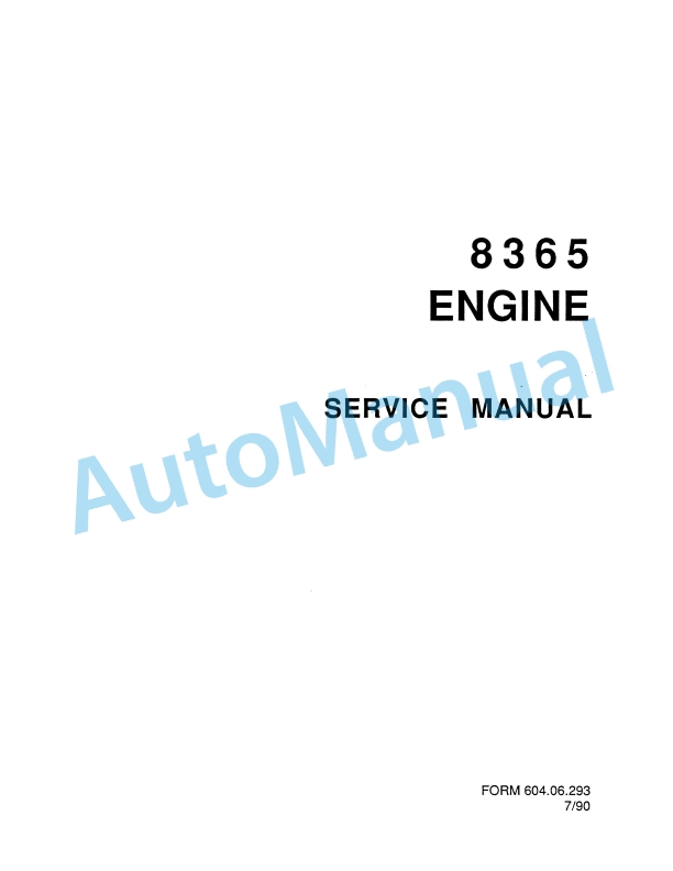Fiatallis 8365 Engine Service Manual 60406293