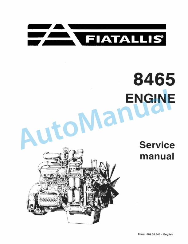 Fiatallis 8465 Engine Service Manual 60406543
