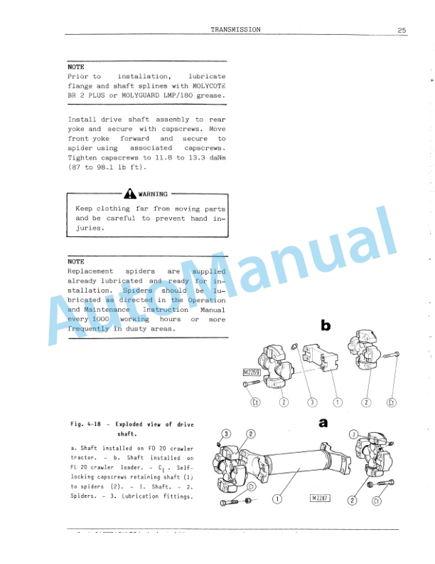 Alternative view of Fiatallis FD20, FL20 Transmission Service Manual 60406245
