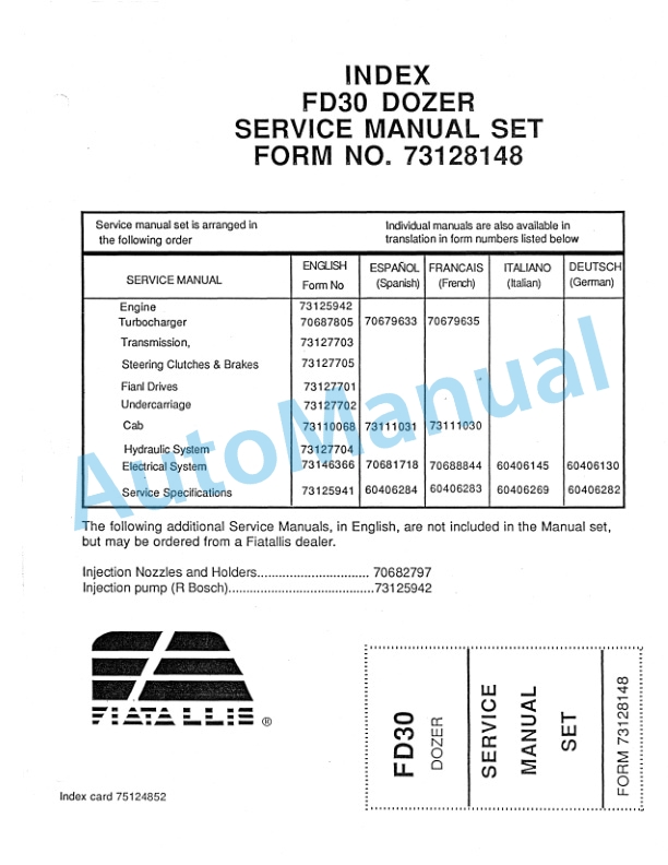 Fiatallis FD30 Dozer Service Manual 73128148-4