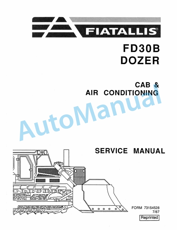 Fiatallis FD30B Dozer Service Manual 73154528