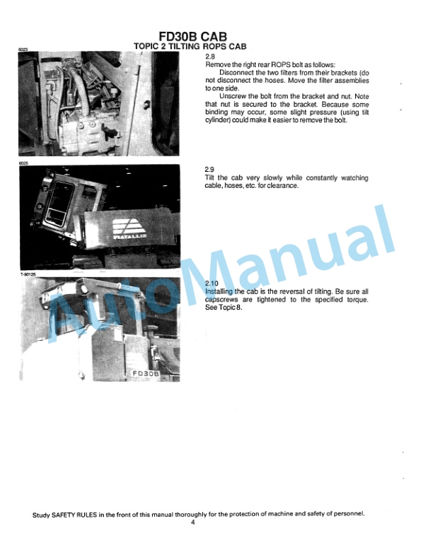 Fiatallis FD30B Dozer Service Manual 73154528-2