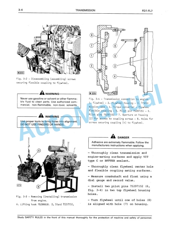 Alternative view of Fiatallis FD7, FL7 Service Manual 60406380