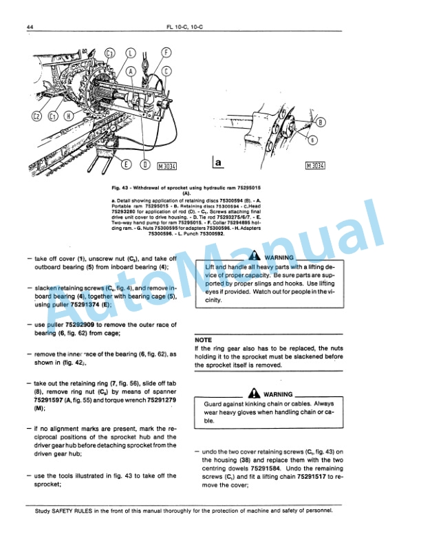 Fiatallis FL10C, 10C Service Manual 60406225-5