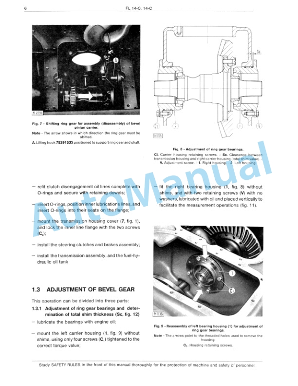 Fiatallis FL14C, 14C Crawler Dozer Service Manual 60406292-2