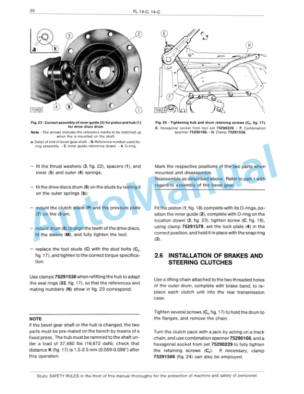 Fiatallis FL14C, 14C Crawler Dozer Service Manual 60406292-3