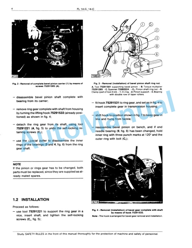Fiatallis FL14C, 14C Dozer Service Manual 73153738-2