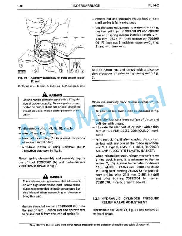 Fiatallis FL14C Crawler Dozer Service Manual 60406291-2