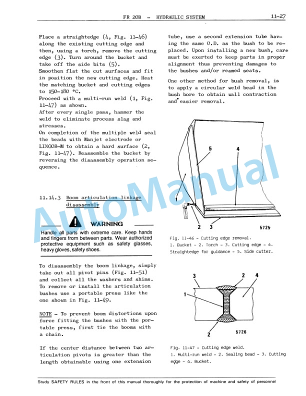 Fiatallis FR20B Wheel Loader Service Manual 60406442-5