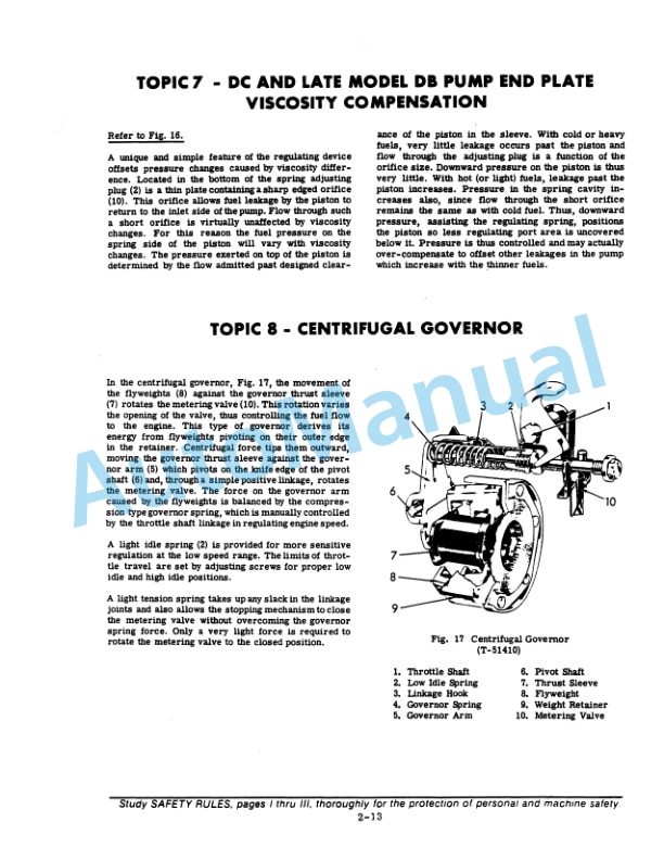Alternative view of Fiatallis Fuel Injection Pump Service Manual 73111954