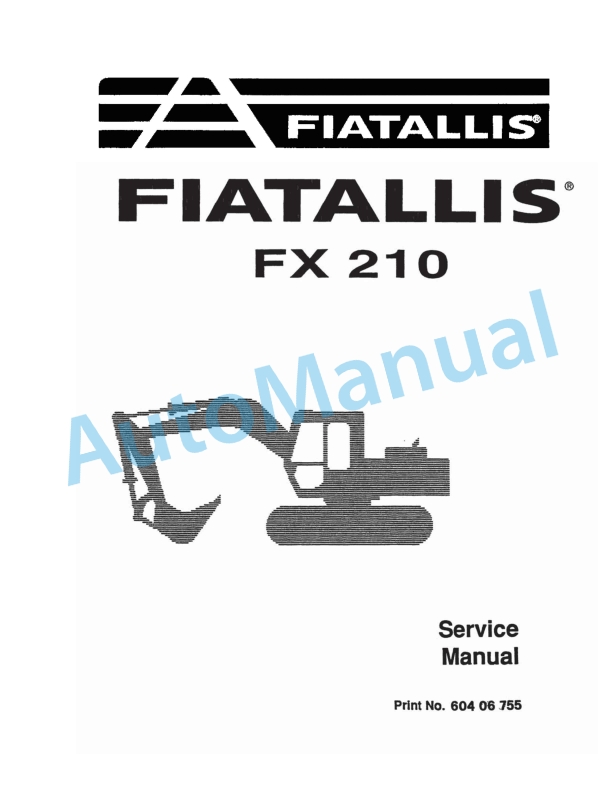 Fiatallis FX210 Service Manual 60406755