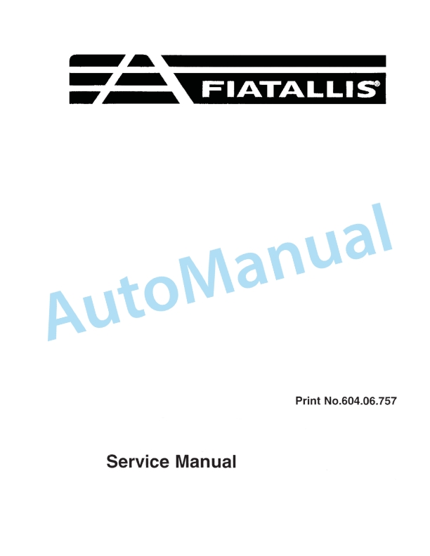 Fiatallis FX250 Crawler Excavator Service Manual 60406757