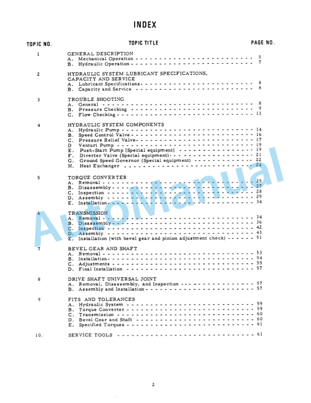 Fiatallis HD11EP, 11B Crawler Tractor Service Manual 70666686-2