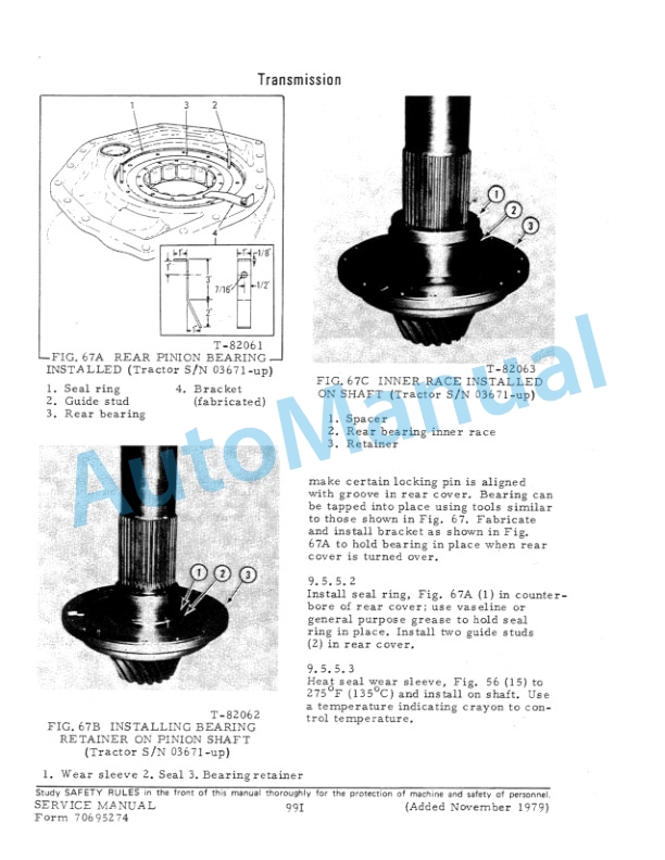 Fiatallis HD41, 41B Crawler Tractor Service Manual 70695274-5