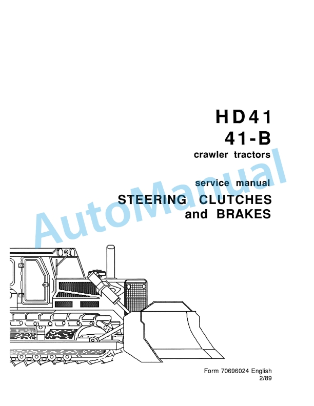 Fiatallis HD41, 41B Crawler Tractor Service Manual 70696024